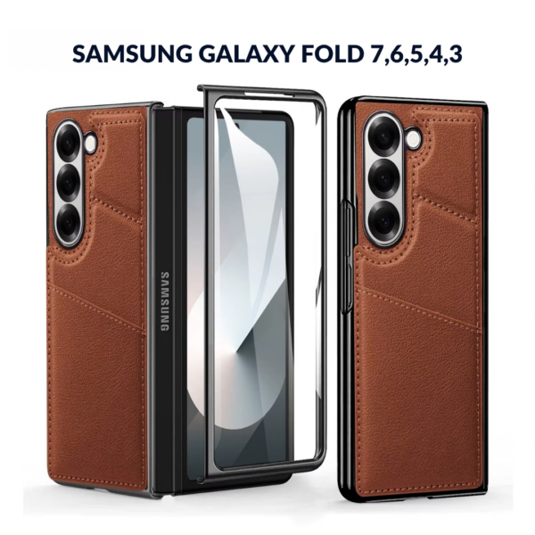 Pochette Samsung | Galaxy Z Fold 3/4/5 / 6 / 7en Cuir/ avec Blindé et Porte-Cartes