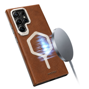 Coque Magnétique en Cuir Premium avec MagSafe – Protection Antichoc pour Samsung Galaxy