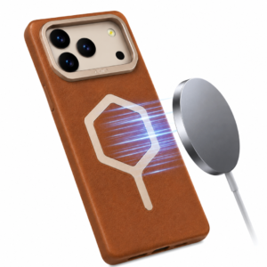 Coque Magnétique MagSafe Premium en Cuir PU avec Protection Caméra Métallique pour Iphone