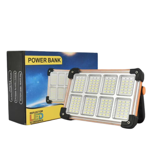 Lampe LED solaire portable avec sorties USB pour téléphones, rechargeable, pour camping en plein air, randonnée, pêche, chantier, urgence